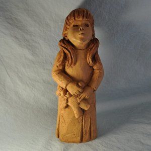 vintage Lee Bortin girl with teddy bear figurine (w1075)